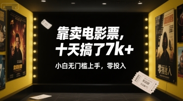 靠卖电影票，十天搞了7k+，小白无门槛上手，零投入【揭秘】-圆梦资源网