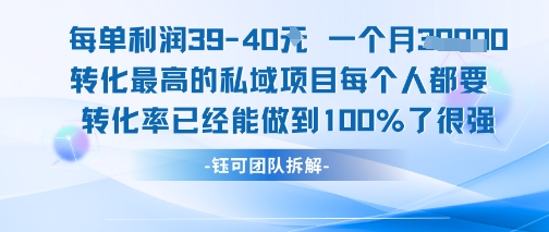 每单利润40一个月7k+转化最高的私域项目，每个人都要的产品转化率已经能做到100%-圆梦资源网