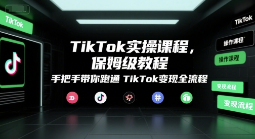 TikTok实操课程，保姆级教程，手把手带你跑通TikTok变现全流程-圆梦资源网