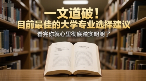 付费文章：一文道破！目前最佳的大学专业选择建议，看完你就心里彻底踏实明朗了-圆梦资源网