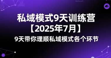 私域模式9天训练营【2025年7月】​9天带你理顺私域模式各个环节-圆梦资源网