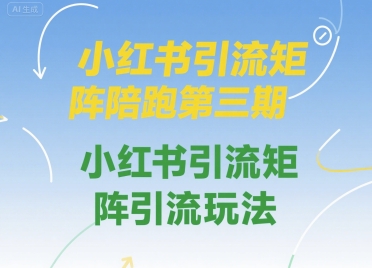 小红书引流矩阵陪跑第三期，小红书引流矩阵引流玩法-圆梦资源网