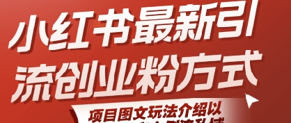 小红书最新引流创业粉方式，项目图文玩法介绍以及如何安全倒流私域-圆梦资源网