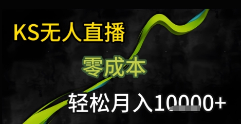 KS无人直播25年最新玩法，只需一部手机，轻松月入1W+【揭秘】-圆梦资源网