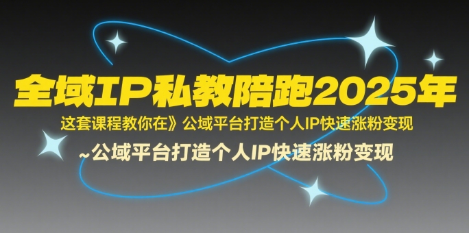 全域IP私教陪跑2025年，这套课程教你在​公域平台打造个人IP快速涨粉变现-圆梦资源网