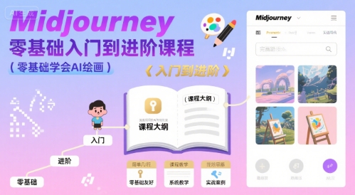 midjourney零基础入门到进阶课程，零基础学会AI绘画-圆梦资源网