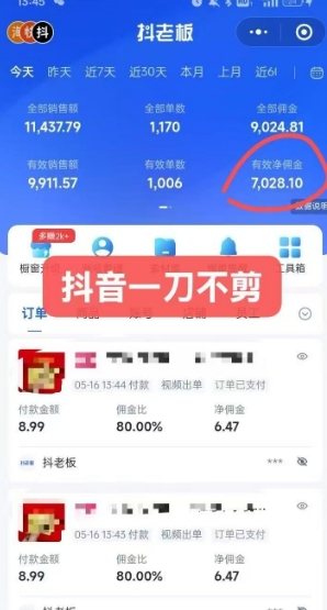 抖音短视频一刀不剪带货，不剪辑，不直播，每天发个视频，等着出单获取带货佣金-圆梦资源网