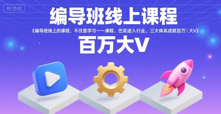 编导班线上课程，不仅是学习一门课程，更是进入一个行业，三大体系成就百万大V-圆梦资源网