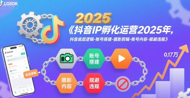 抖音IP孵化运营2025年，抖音底层逻辑-账号搭建-摄影剪辑-账号内容-规避违规-圆梦资源网