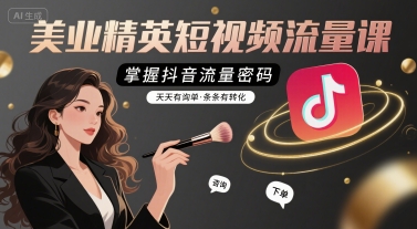 美业精英短视频流量课，掌握抖音流量密码，天天有询单，条条有转化-圆梦资源网