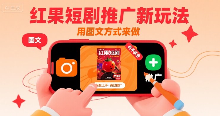 红果短剧推广新玩法，用图文方式来做，有手就会-圆梦资源网
