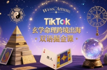 TikTok玄学命理跨境出海双语掘金课，手把手教你用命理知识精准直击海外用户痛点-圆梦资源网