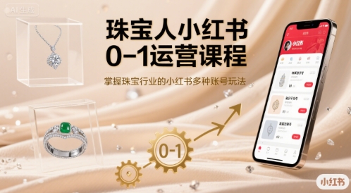 珠宝人小红书0-1运营课程，掌握珠宝行业的小红书多种账号玩法-圆梦资源网