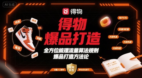 得物爆品打造，全方位梳理得物流量算法规则爆品打造规则-圆梦资源网