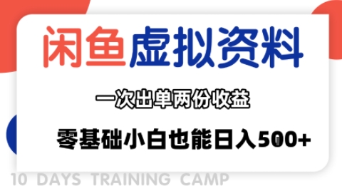 闲鱼虚拟资料新变现玩法，信息差项目，一次出单两份收益，无需囤货，可批量矩阵，零基础小白也能日入多张-圆梦资源网