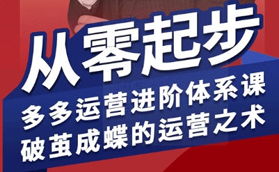 拼多多运营进阶系统课，从零起步，多多运营进阶体系课，破茧成蝶的运营之术-圆梦资源网