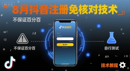 8月抖音注册免核对技术，不保证百分百，自测-圆梦资源网