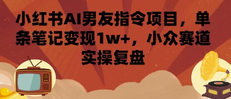 小红书AI男友指令项目，单条笔记变现1w+，小众赛道实操复盘-圆梦资源网