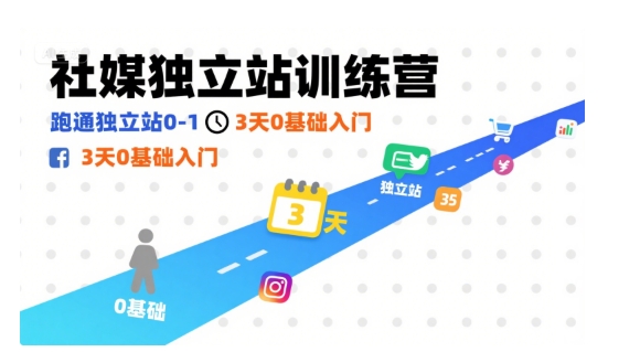 社媒独立站训练营，跑通独立站0-1，3天0基础入门-圆梦资源网