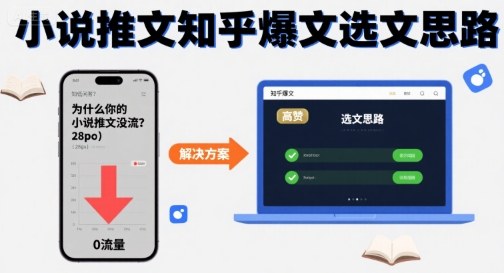为什么你的小说推文没流量？小说推文知乎爆文选文思路-圆梦资源网