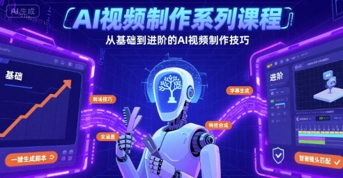AI视频制作系列课程，从基础到进阶的AI视频制作技巧全涵盖-圆梦资源网