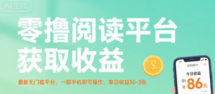 零撸阅读平台获取收益，最新无门槛平台，一部手机即可操作，单日收益50-3张【揭秘】-圆梦资源网