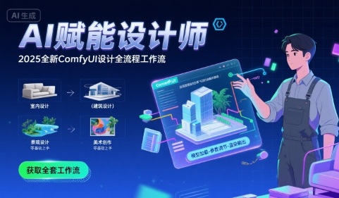AI赋能设计师， 2025全新comfyui设计全流程工作流 ，室内-建筑-景观-美术，零基础直接上手-圆梦资源网