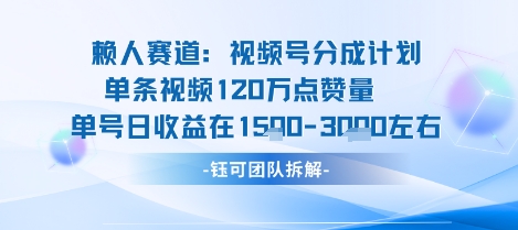 视频号分成计划新赛道玩法，单条收益突破了120W，综合收益在3k上下-圆梦资源网
