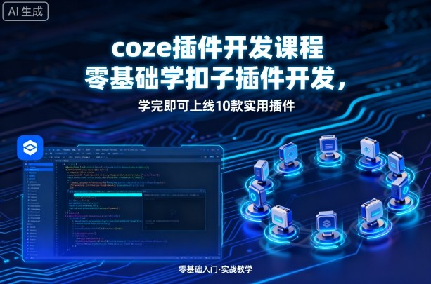 coze插件开发课程，零基础学扣子插件开发，学完即可上线10款实用插件-圆梦资源网