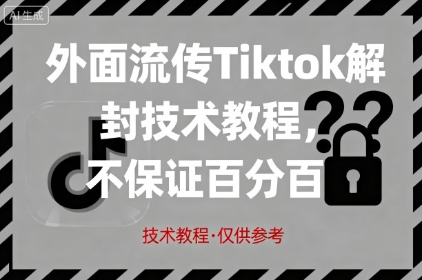 外面流传Tiktok解封技术教程，不保证百分百，具体自测-圆梦资源网
