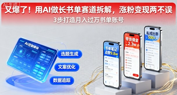 又爆了！用AI做长书单赛道拆解，涨粉变现两不误-圆梦资源网