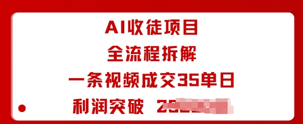AI收徒项目全流程拆解一条视频成交35单日利润突破1k+-圆梦资源网