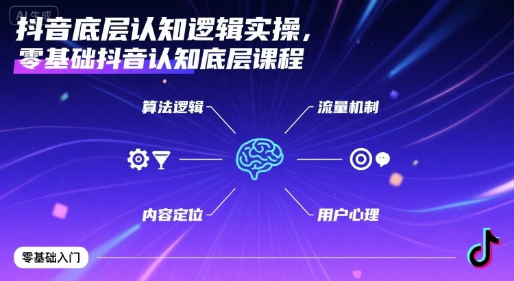 抖音底层认知逻辑实操，零基础抖音认知底层课程-圆梦资源网