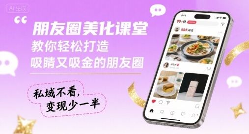 朋友圈美化课堂，教你轻松打造，吸睛又吸金的朋友圈，私域不看，变现少一半-圆梦资源网